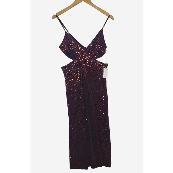 Saylor Harmonie Dress Womens Size Medium NWT $308 Brown Copper Sequin Formal - Picture 15 of 16